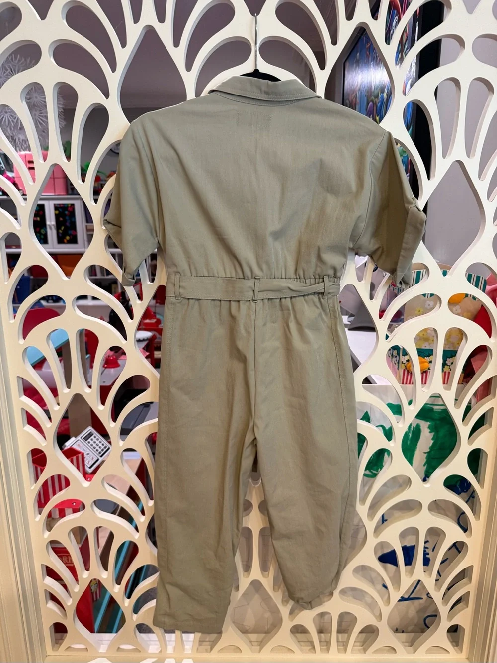 Zara Olive Utility Tie-Waist Jumpsuit